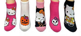Sanrio HELLO KITTY Ladies HALLOWEEN 5 Pair Of No Show Socks HELLO KITTY IN CAT COSTUME - Novelty Socks And Slippers