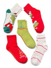 Dr. Seuss How The Grinch Stole Christmas Ladies 5 Pair Of Socks 'TWAS' THE NIGHT BEFORE GRINCHMAS' - Novelty Socks And Slippers
