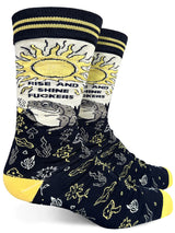 GROOVY THINGS Brand Men’s RISE & SHINE FUCKERS Socks - Novelty Socks And Slippers