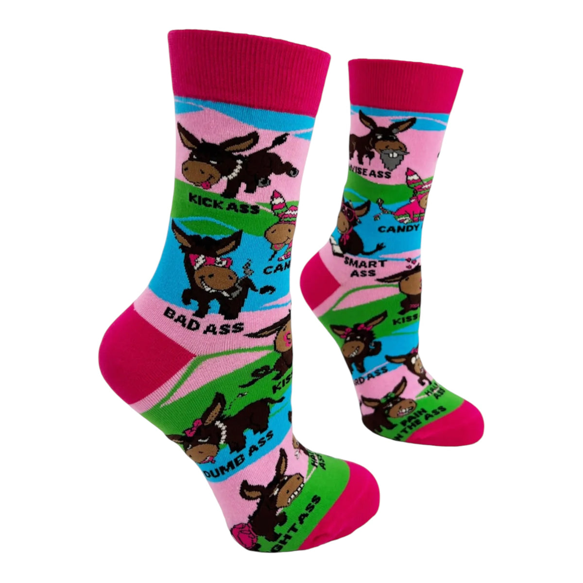 ASSES Ladies Donkey Socks Dumb, Kick, Bad, Wise Etc… Fabdaz Brand