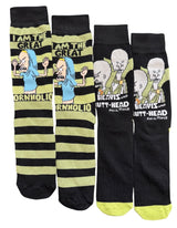 BEAVIS And BUTT-HEAD Men’s 2 Pair Of Halloween Socks ‘I AM THE GREAT CORNHOLIO’ - Novelty Socks And Slippers