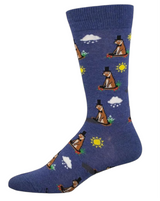 SOCKSMITH Brand Men’s GROUNDHOG DAY Socks ‘SIX MORE WEEKS’ - Novelty Socks And Slippers