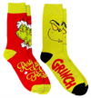 DR. SEUSS HOW THE GRINCH STOLE CHRISTMAS Men’s 2 Pair Of Socks RESTING GRINCH FACE - Novelty Socks And Slippers