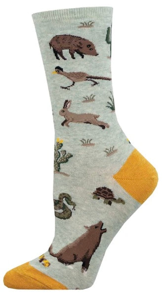 SOCKSMITH Brand Ladies FEELING DESERTED Socks RABBITS, TURTLES, ROADRUNNER - Novelty Socks And Slippers