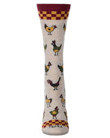 FARM CHICK Ladies ROOSTERS & HEN Socks MeMoi Brand - Novelty Socks And Slippers