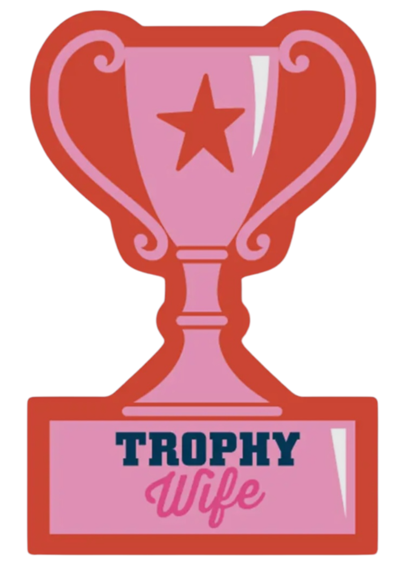 FUNATIC Brand TROPHY WIFE Vinyl Sticker - Novelty Socks And Slippers
