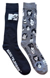 MTV Men’s 2 of Pair Socks MUSIC TELEVISION - Novelty Socks And Slippers