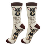 BLACK CHIHUAHUA Dog Adult Unisex Socks By E&S Pets Choose Style