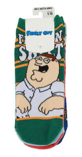 FAMILY GUY TV Show Ladies 5 Pair Of Ankle Socks ‘FRIGGIN’ SWEET’ BIOWORLD Brand - Novelty Socks And Slippers