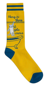 FUNATIC Brand Unisex CAT Socks HANG IN THERE IT GETS WORSE’ - Novelty Socks And Slippers