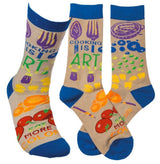Primitives by Kathy UNISEX ‘COOKING IS ART EAT MORE COLOR’ - Novelty Socks And Slippers