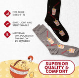 RAMEN NOODLE SOUP Men's 2 Pair Socks FOOZYS BRAND