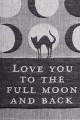 PRIMITIVES BY KATHY FULL MOON Kitchen Tea Towel ‘LOVE YOU TO THE FULL MOON & BACK’ - Novelty Socks And Slippers