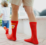 SIDEKICKS By Piero Liventi Adut & Child Sock Set ‘DRINKING BUDDIES’ With BEER & BOTTLE - Novelty Socks And Slippers
