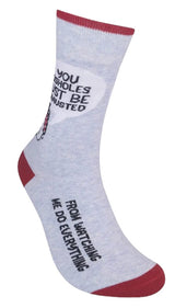 FUNATIC Brand Unisex ‘YOU ASSHOLES MUST BE EXHAUSTED FROM WATCHING ME DO EVERYTHING’ Socks - Novelty Socks And Slippers