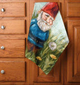 PRIMITIVES BY KATHY GNOME Painted Garden Kitchen Tea Towel - Novelty Socks And Slippers