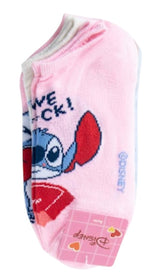 DISNEY LILO & STITCH Ladies 5 Pair Of VALENTINES DAY No Show Socks ‘LOVE ATTACK’ - Novelty Socks And Slippers
