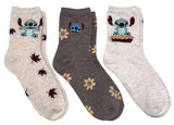 DISNEY STITCH Ladies 3 Pair Of THANKSGIVING Socks Stitch With Pie - Novelty Socks And Slippers