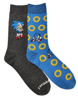 SONIC THE HEDGEHOG Men’s 2 Pair Of Socks With GOLS RINGS - Novelty Socks And Slippers
