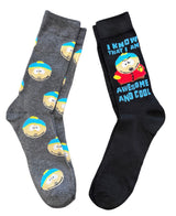 SOUTH PARK MEN’S 2 PAIR OF SOCKS ‘I KNOW THAT I AM AWESOME & COOL’ - Novelty Socks And Slippers