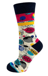 FABDAZ Brand Ladies SWEARING ALWAYS HELPS Socks Curse Words All Over - Novelty Socks And Slippers