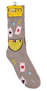 FOOZYS Brand Men’s POKER Socks Blackjack, Casino - Novelty Socks And Slippers
