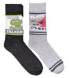 SESAME STREET Men’s 2 Pair Of OSCAR & ELMO Socks ‘TRASH TALKER’