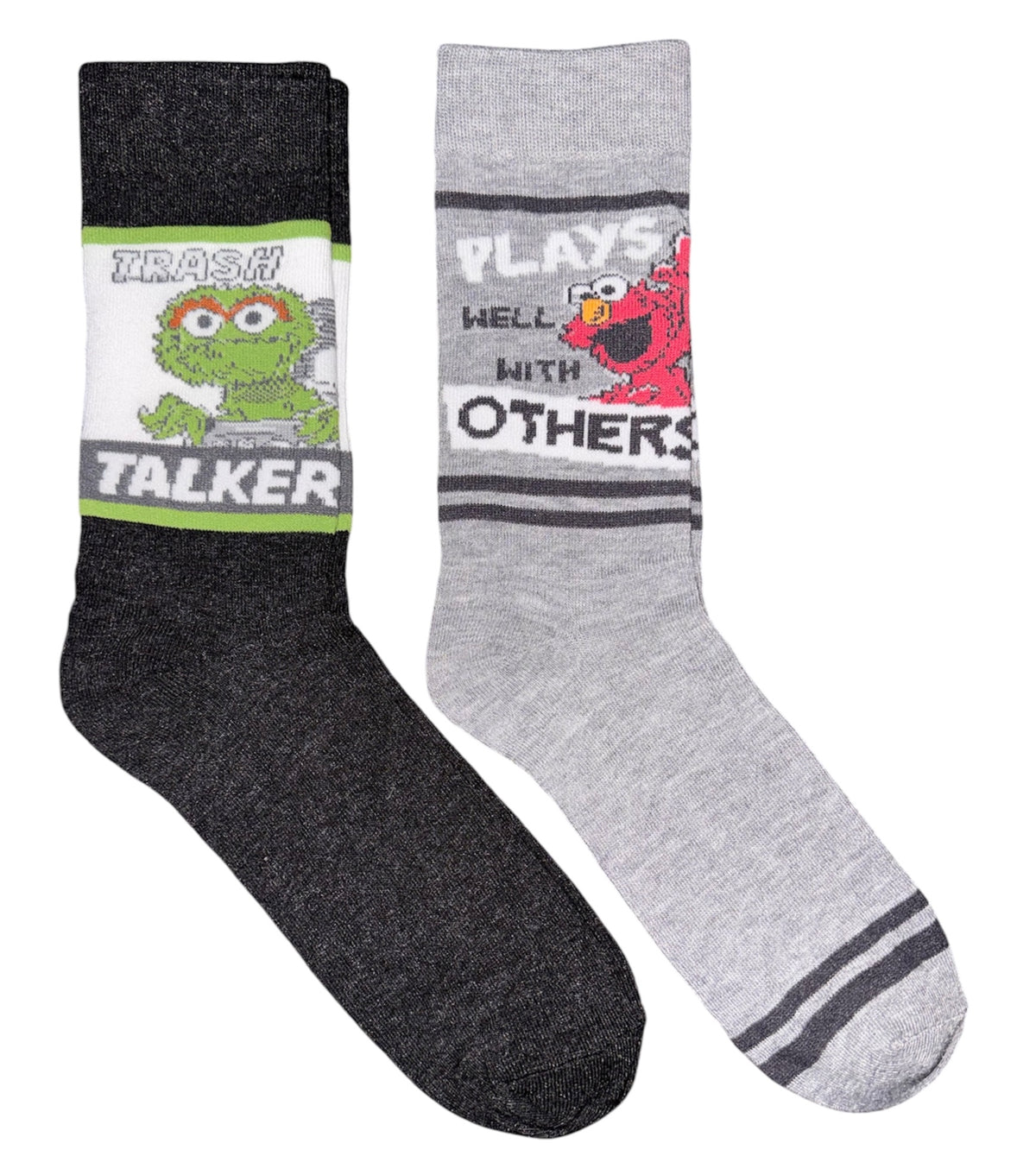 SESAME STREET Men’s 2 Pair Of OSCAR & ELMO Socks ‘TRASH TALKER’