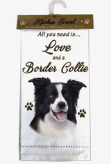 ALL YOU NEED IS LOVE & A DOG Kitchen Tea Towel By E&S Pets (Choose Breed)