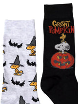 PEANUTS Men’s HALLOWEEN 2 Pair Of Socks ‘GREAT PUMPKIN’ - Novelty Socks And Slippers
