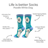WHITE POODLE Dog Adult Unisex Socks By E&S Pets Choose Style