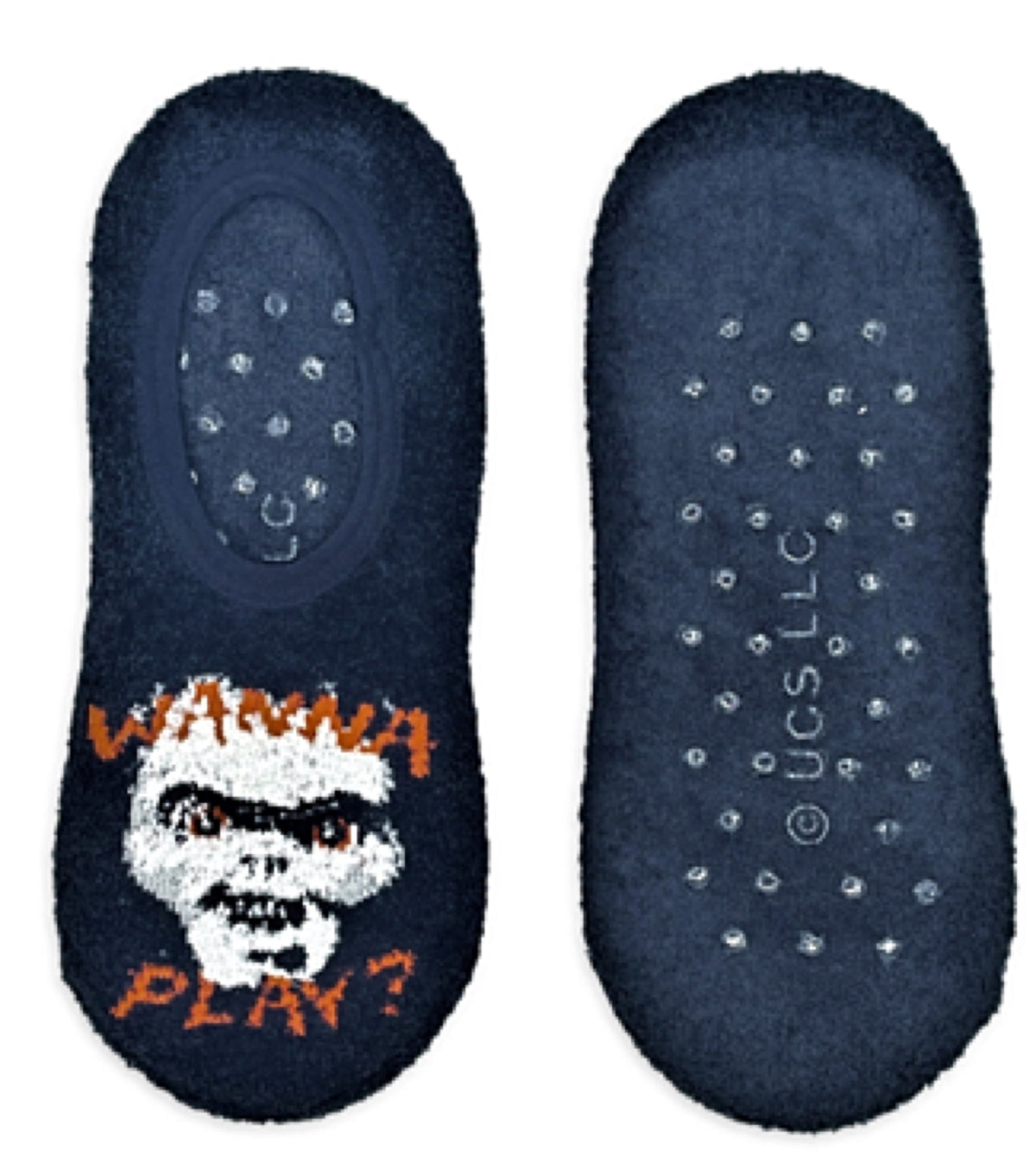 CHUCKY THE MOVIE Ladies Slip On Gripper Bottom Liner Socks ‘WANNA PLAY’ - Novelty Socks And Slippers