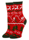 BOB ROSS Ladies CHRISTMAS ‘MERRY MERRY BOB’ Socks OOOH YEAH Brand - Novelty Socks And Slippers