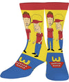 BEAVIS & BUTT-HEAD MEN’S BURGER WORLD EMPLOYEES SOCKS ODD SOX BRAND - Novelty Socks for Less