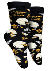GROOVY THINGS Brand Ladies I FUCKING LOVE CHEESE Socks - Novelty Socks And Slippers