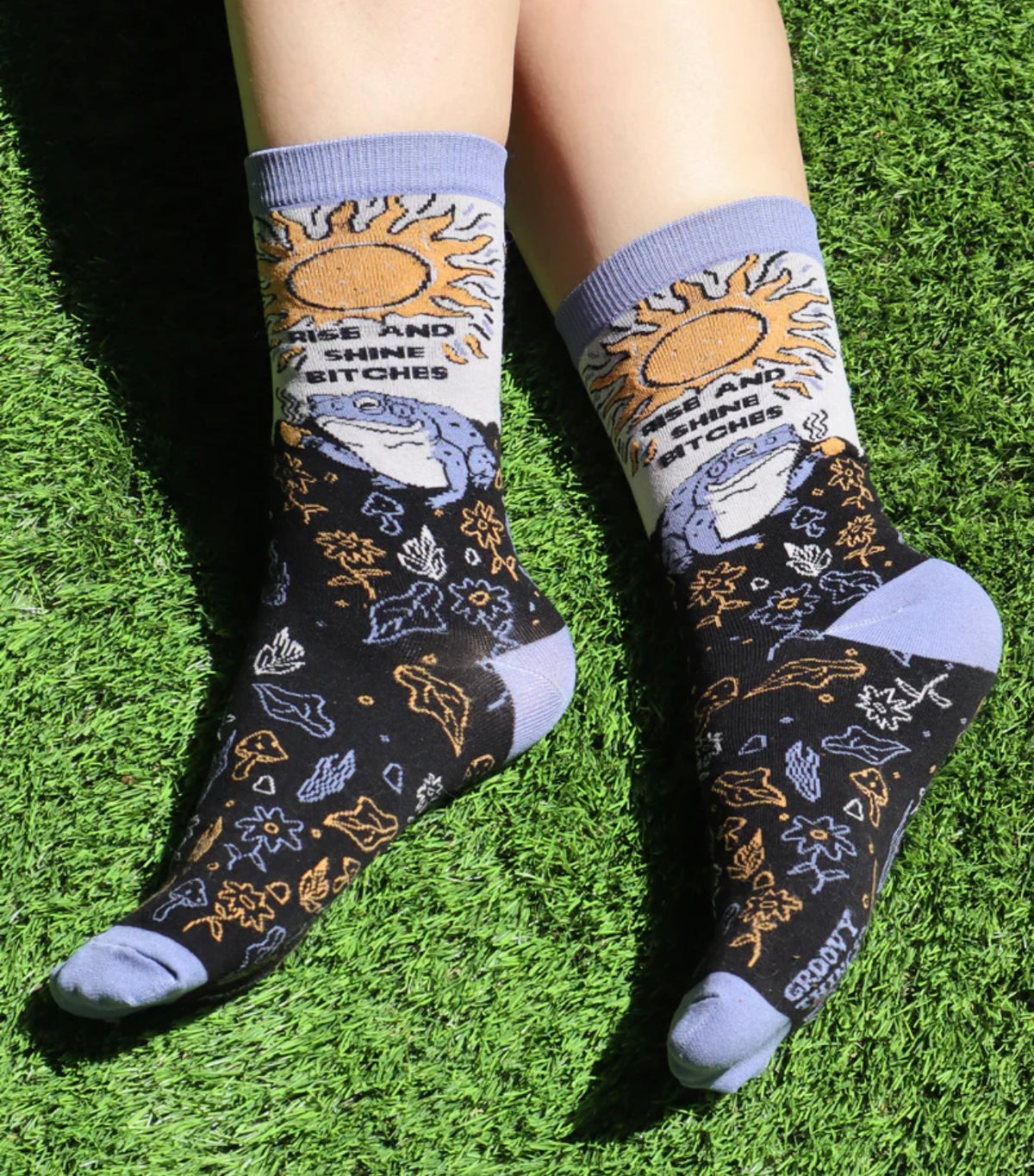 GROOVY THINGS Brand Ladies RISE & SHINE BITCHES Socks - Novelty Socks And Slippers