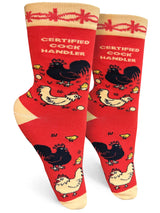 CERTIFIED COCK HANDLER Ladies Chicken Socks GROOVY THINGS Brand - Novelty Socks And Slippers