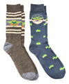 DISNEY STAR WARS THE MANDALORIAN Men’s 2 Pair Of BABY YODA Socks With FROGS - Novelty Socks And Slippers