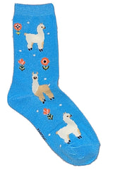 FOOZYS Brand Ladies LLAMAS & FLOWERS Socks - Novelty Socks And Slippers