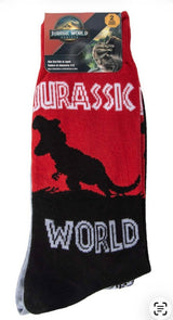 JURASSIC WORLD Men’s 2 Pair Of Socks T-REX - Novelty Socks And Slippers