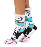 SANRIO HELLO KITTY Ladies Sherpa Lined Gripper Bottom Slipper Socks - Novelty Socks And Slippers