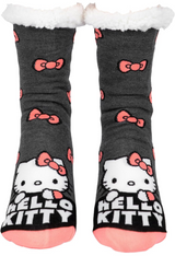 SANRIO HELLO KITTY Ladies Sherpa Lined Gripper Bottom Slipper Socks - Novelty Socks And Slippers