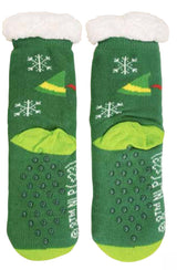 ELF The Movie Ladies CHRISTMAS Sherpa Lined Gripper Bottom Slipper Socks - Novelty Socks And Slippers