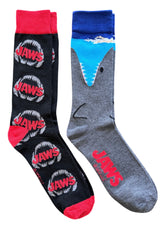 JAWS The Movie Men’s 2 Pair Of Socks BIOWORLD Brand - Novelty Socks And Slippers