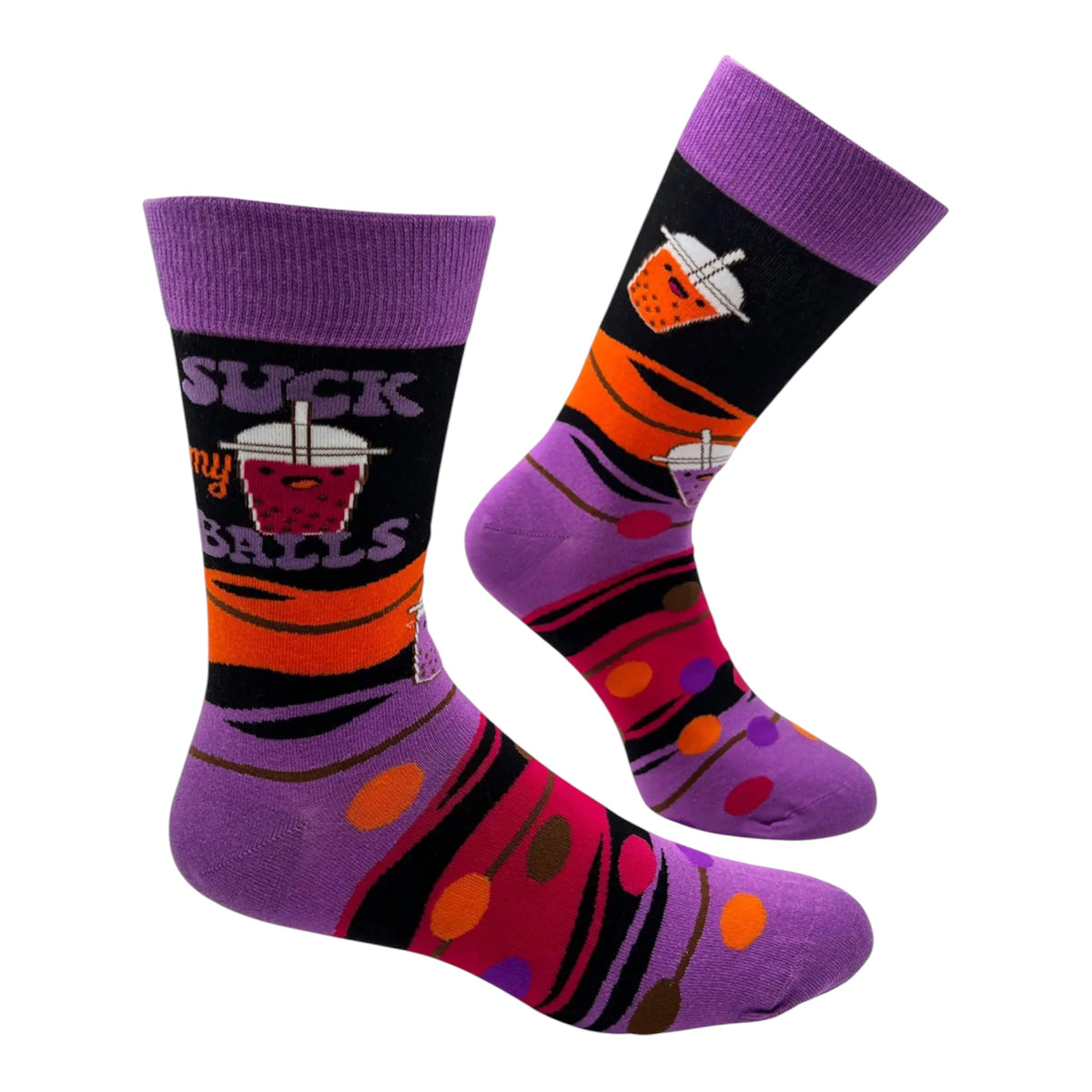 SUCK MY BALLS Men’s BUBBLE TEA Socks FABDAZ Brand