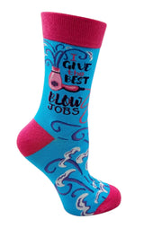 I GIVE THE BEST BLOW JOBS LADIES HAIR STYLIST SOCKS FABDAZ BRAND - Novelty Socks And Slippers