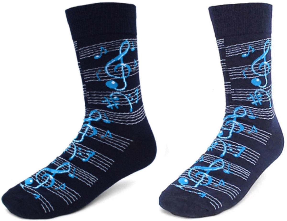 PARQUET Brand Men’s MUSICAL NOTES Socks (CHOOSE COLOR) - Novelty Socks for Less