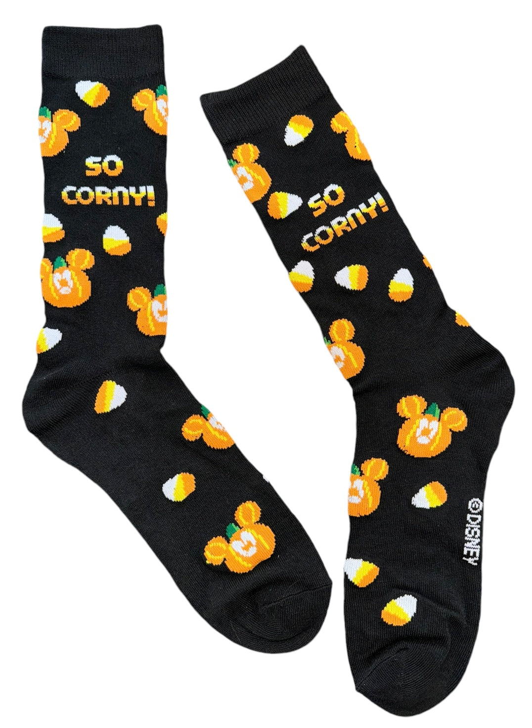 DISNEY’S MICKEY MOUSE Mens HALLOWEEN Socks Says ‘SO CORNY’ - Novelty Socks And Slippers
