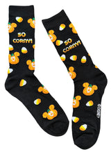 DISNEY’S MICKEY MOUSE Mens HALLOWEEN Socks Says ‘SO CORNY’ - Novelty Socks And Slippers
