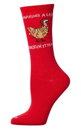 MAKING A LIST CHICKEN IT TWICE Ladies CHRISTMAS CHICKEN Socks MeMoi Brand - Novelty Socks And Slippers